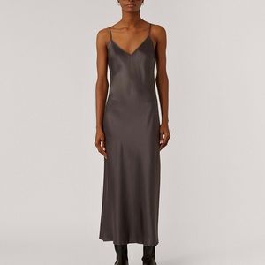 Joseph Clea Slip Dress in Anthracite